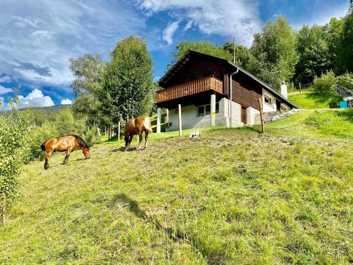 Eco Lodge With Jacuzzi And View In The Swiss Alps Grone Екстер'єр фото